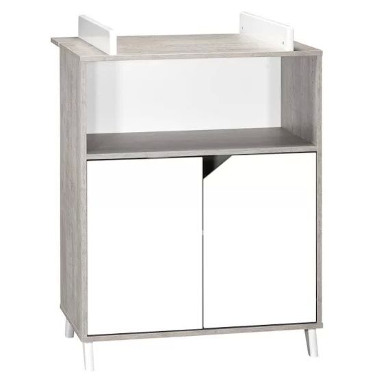 Commode à langer bébé en bois gris