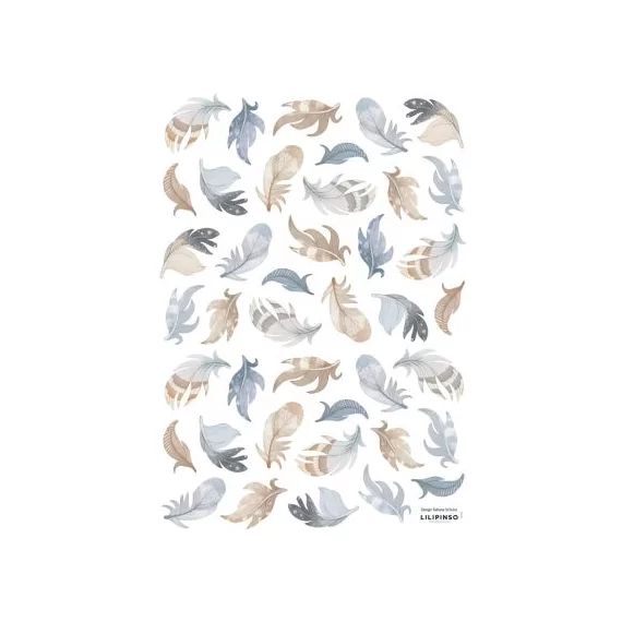 Planche de stickers A3 Plumes bleues
