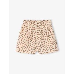 Short léopard en gaze de coton bébé vanille