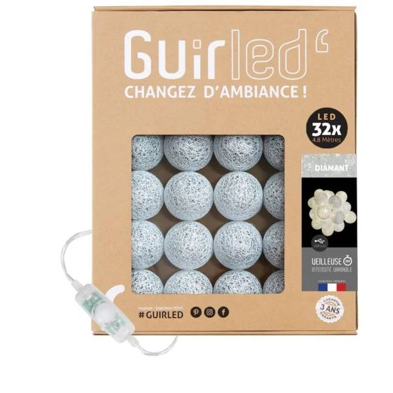 Guirlande Boule Lumineuse Led Usb Veilleuse 2h Diamant