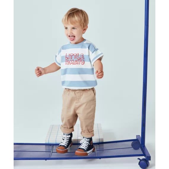 Pantalon relax bébé garçon beige –  – Soldes