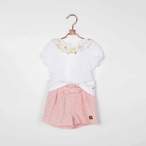 Short en broderie anglaise Fille Rose