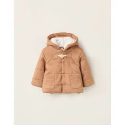 Doudoune En Daim Avec Capuche Beige