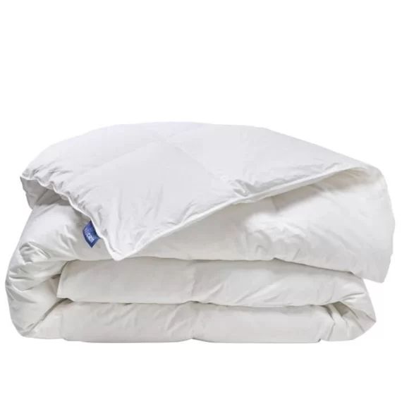 Bleu Calin Couette Naturelle Chaude 90% Duvet De Canard – Enveloppe 100% Coton – 140x200cm Blanc