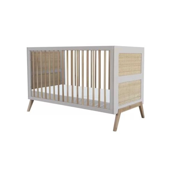 Pack duo lit bébé évolutif et côtés de lit Marelia gris lune (70 x 140 cm)