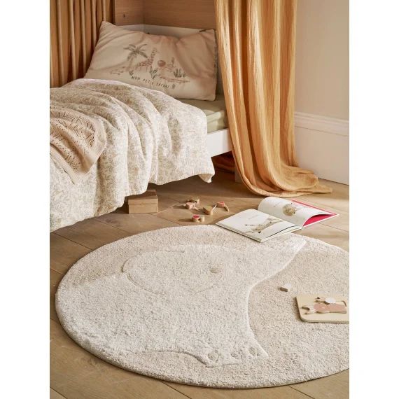 Tapis rond Éléphant écru