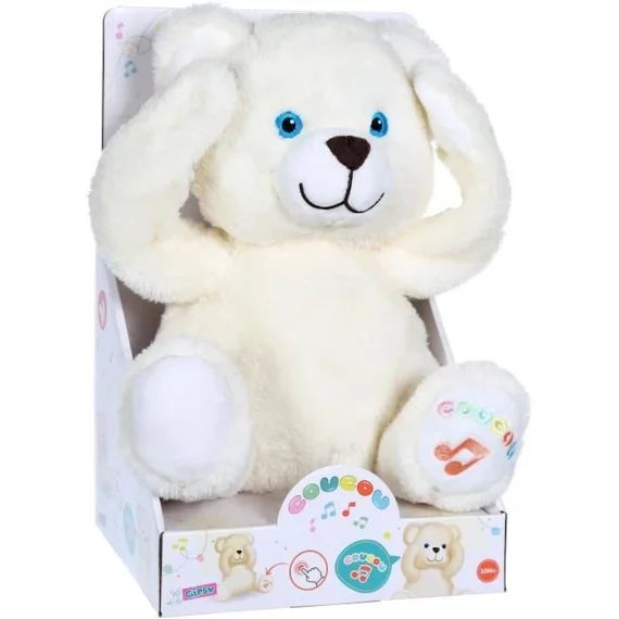 Peluche – Gipsy Toys – Ourson coucou – 24cm blanc