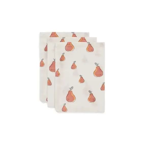 Gants de toilette (x3) gaze Coton Pear-