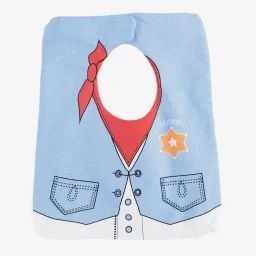 Bavoir Bébé Trois Kilos Sept – Bleu – 26×31 Cm – 4 Mois – Mixte Bleu