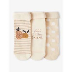 Lot de 3 paires de chaussettes ananas bébé sable