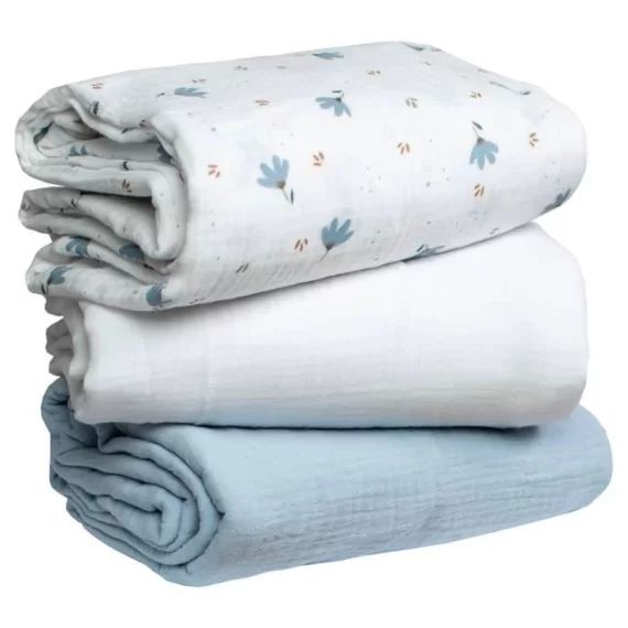 Maxi langes en gaze de coton – SEVIRA KIDS – Lot de 3 – Blanc – Mixte blanc