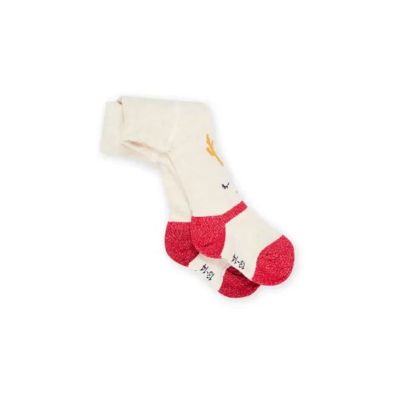 Collants À Imprimé Noël – Beige Chiné