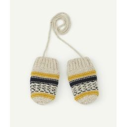 Moufles bébé garçon avec cordon en fibres recyclées –  – Soldes