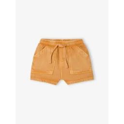 Short en molleton effet vintage bébé ocre