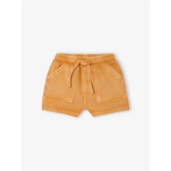Short en molleton effet vintage bébé ocre