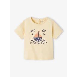 T-shirt animaux bébé manches courtes jaune pâle