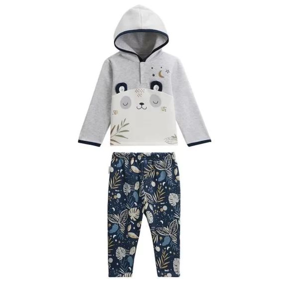 Ensemble Bébé En Molleton Sweat À Capuche Et Pantalon Tropic Moon Bleu