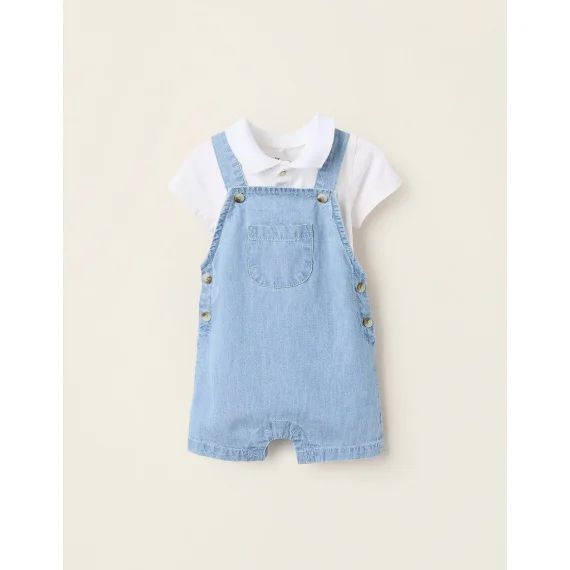 Body-polo + Salopette Blanc