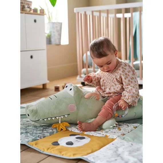 Grande peluche d&rsquo;activités Crocodile vert