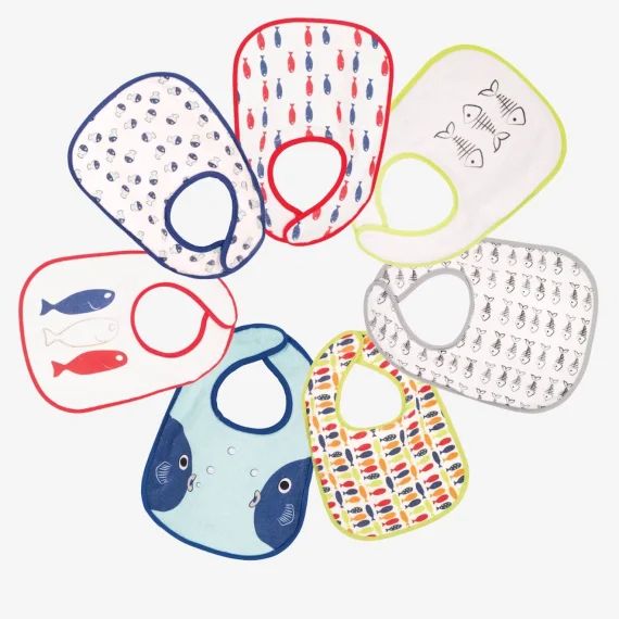 Lot De 7 Bavoirs Bébé Blanc