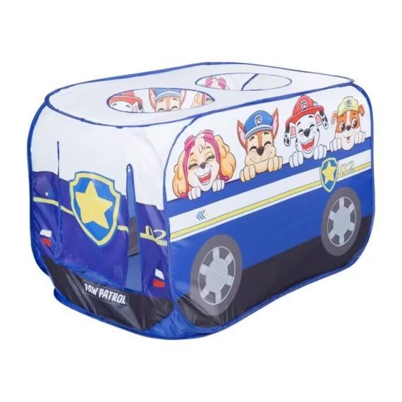 ROBA Pat Patrouille Tente de Jeu Pop Up – Forme de Voiture – Fonction Pliante – Tente Tunnel d&rsquo;Activité pour Enfants – Bleu – Blanc bleu