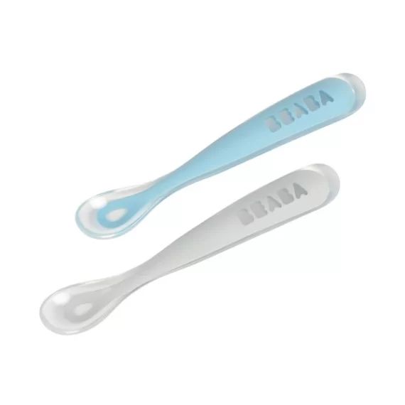 Lot 2 Cuillères Premier Age Silicone Béaba – Windy Blue