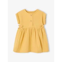 Robe bébé en gaze de coton ocre