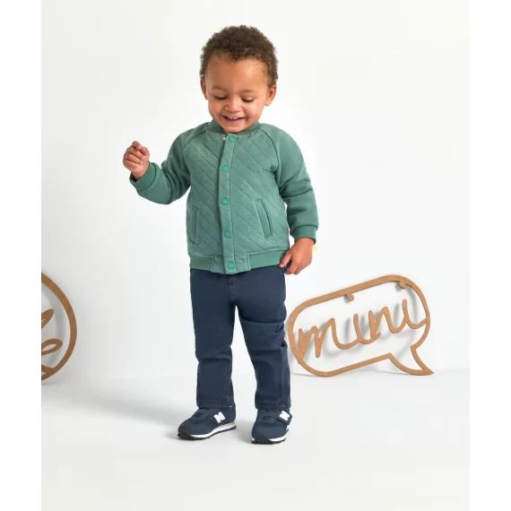 Cardigan vert en fibres recyclées bébé garçon –  – Soldes