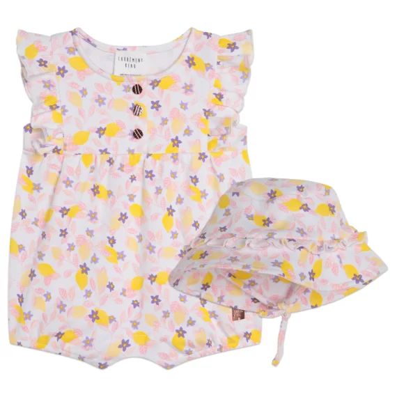 Combi-short et chapeau Fille Blanc