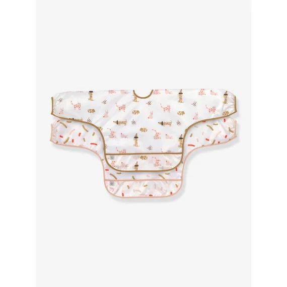 Lot de 2 bavoirs manches longues LÄSSIG orange épice