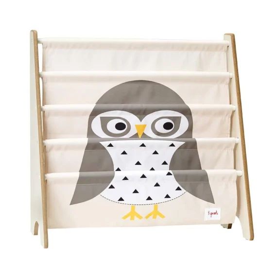 Rangement Livres Chouette Gris