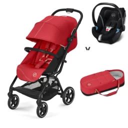 Poussette Cybex Eezy S PLUS 2 + Cocoon S – Hibiscus Red + Coque Auto Aton 5 – Deep Black (2022)