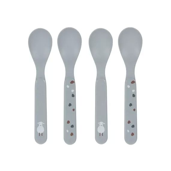 Lot de 4 cuillères Tiny Farmer mouton et oie bleues