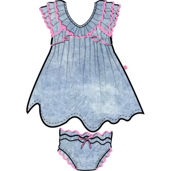 Ensemble robe et culotte Fille Bleu