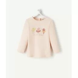 T-shirt bébé fille en coton bio rose motifs animaux dansants –  – Soldes