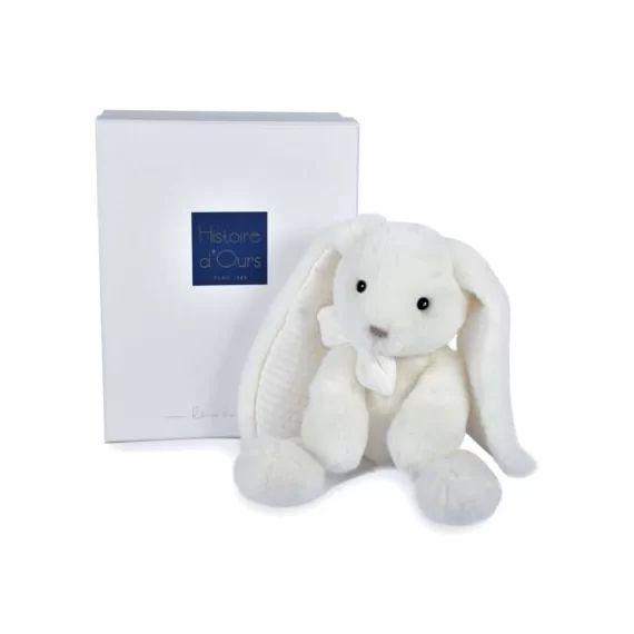 Coffret peluche lapin blanc Preppy Chics (30 cm)