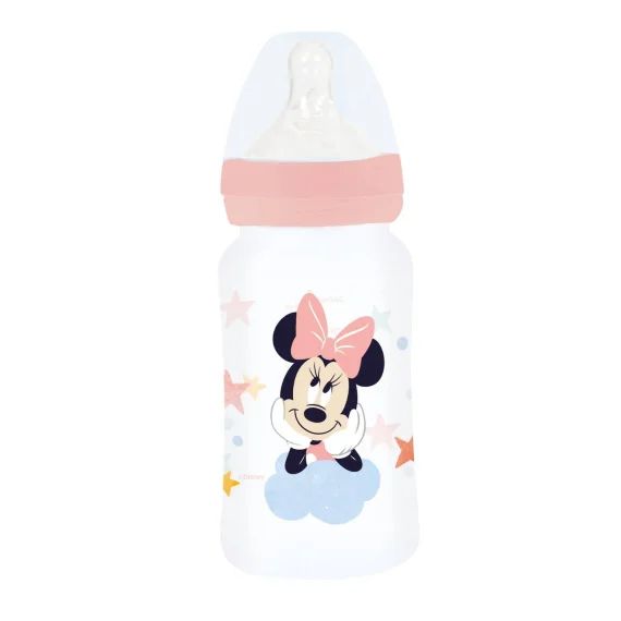 Biberon 240 Ml Anti-coliques Tetine Debit 3 Positions Minnie Rose