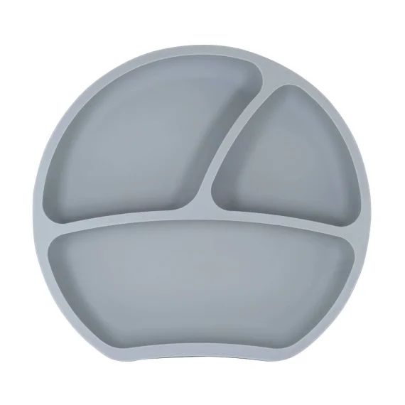 Assiette À Compartiments Avec Ventouse Gris Foncé