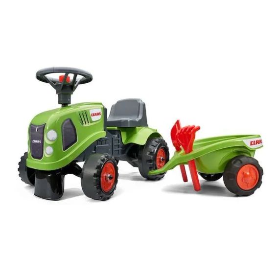 Porteur tracteur Claas avec remorque et accessoires – FALK – Dès 12 mois – 100% fabriqué en France – 60% plastique recyclé vert