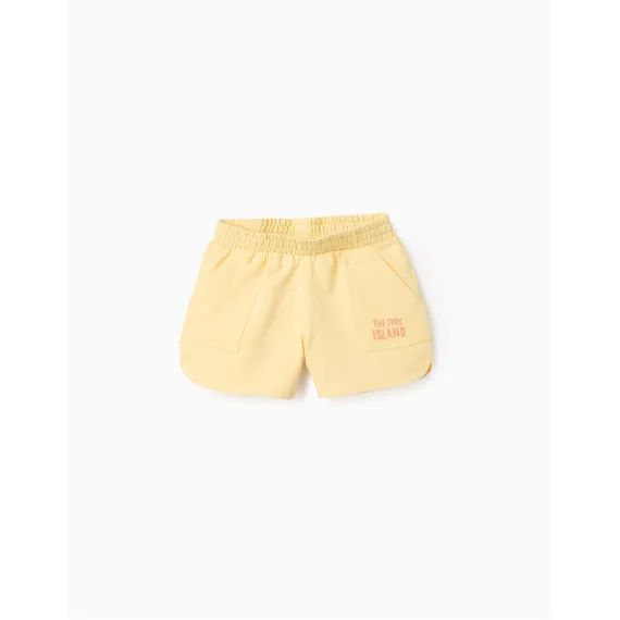 Short En Coton Jaune Clair