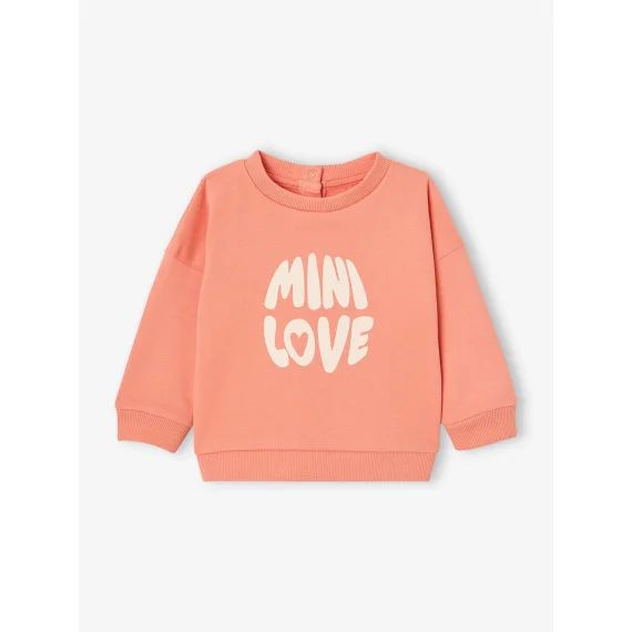 Sweat-shirt Basics bébé pressionné dos corail