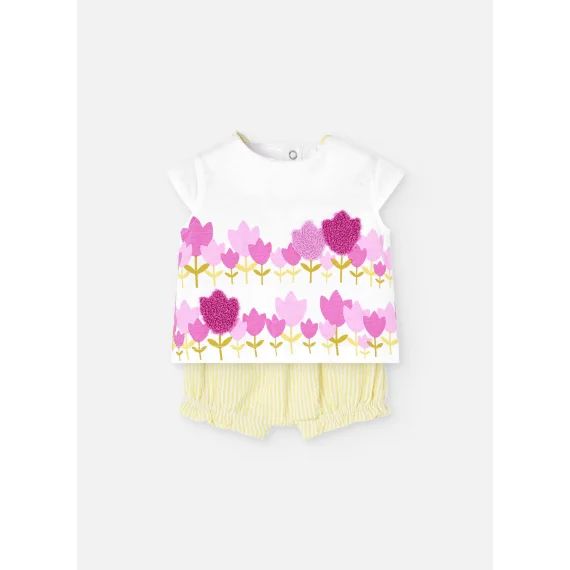 Ensemble T-shirt À Manches Courtes Et Short Blanc