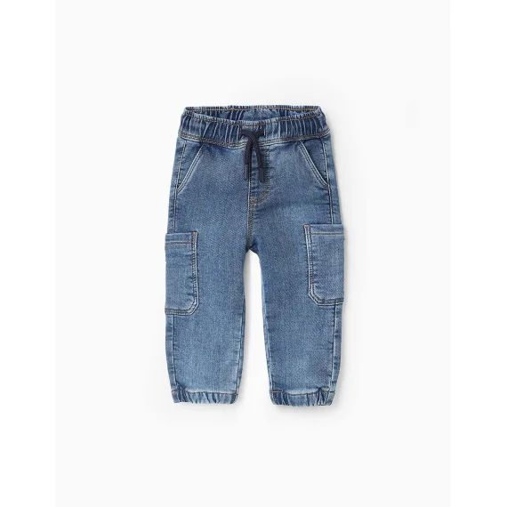 Pantalon En Jean Cargo Bleu