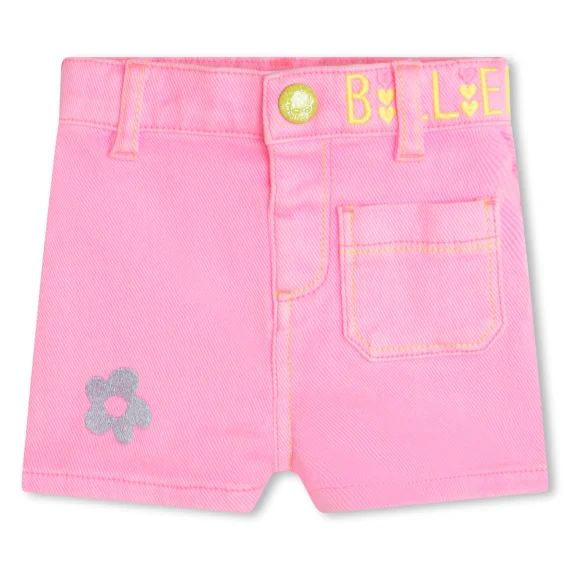 Short à poches avec broderies Fille Rose