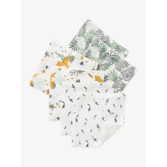 Lot de 6 lingettes lavables imprimé tigres