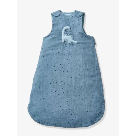Gigoteuse spécial été en gaze de coton PETIT DINO bleu