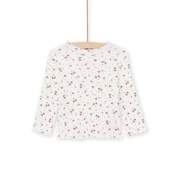 Sous-pull En Maille Côtelée À Imprimé Fleuri – Ecru