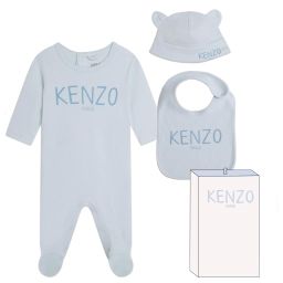 Pyjama bonnet et bavoir coton UNISEXE Bleu