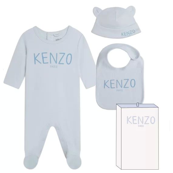 Pyjama bonnet et bavoir coton UNISEXE Bleu
