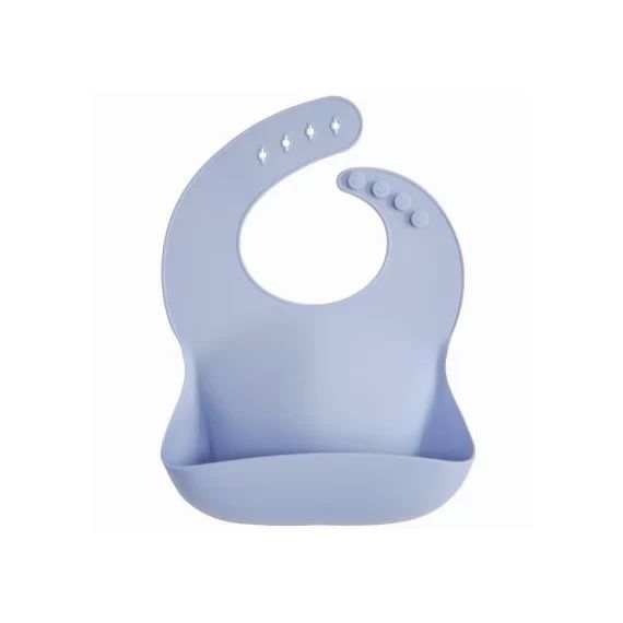 Bavoir à poche en silicone Powder blue